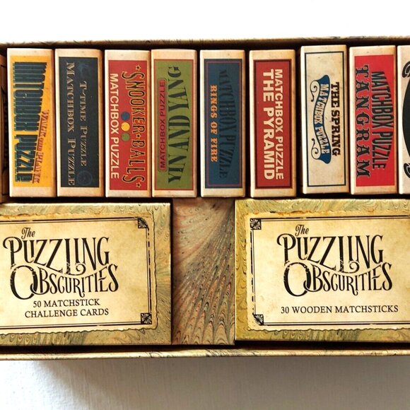 Professor Puzzling Obscurities Brainteaser games Wood Metal Matchstick Cards NEW - Picture 4 of 10